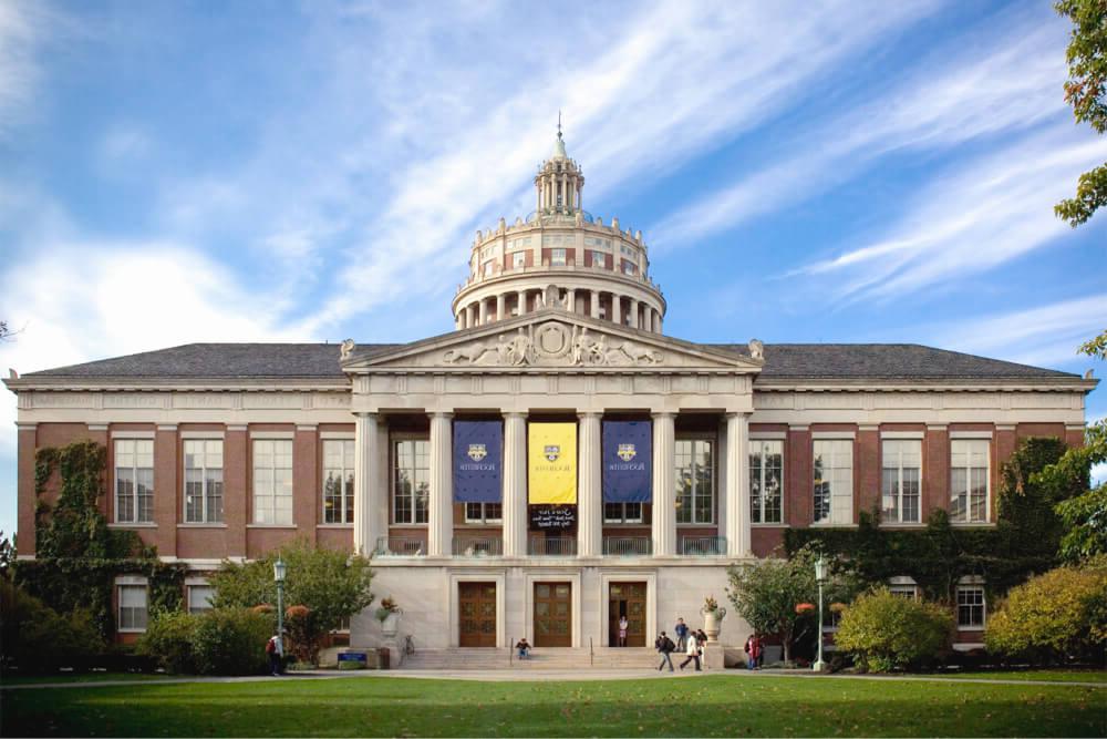 Front view of Rush Rhees Library